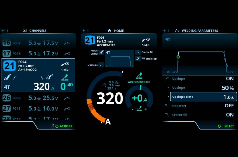 X5 FASTMIG ovládací display